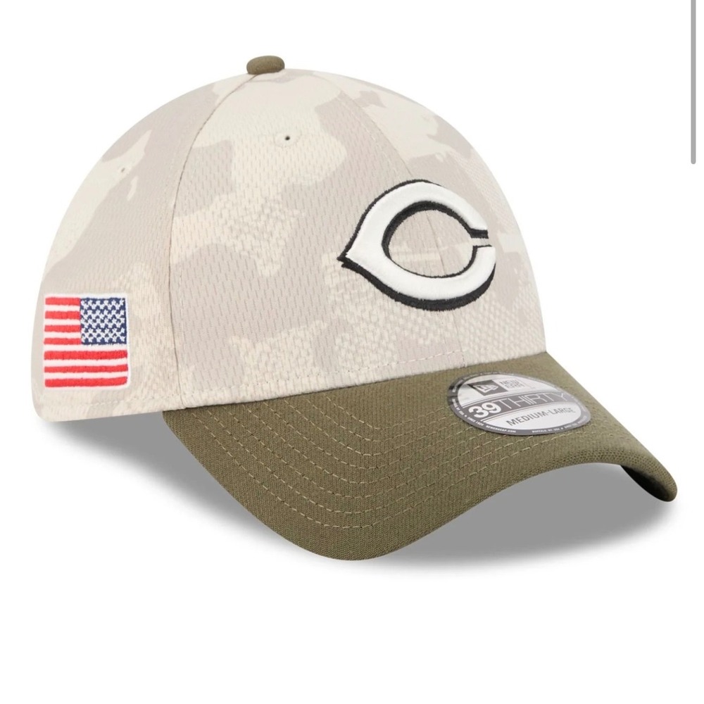 New Era 39THIRTY Cincinnati Reds Armed Forces Day Camo Hat L/XL NEW Stretch fit